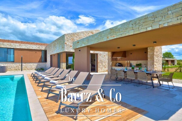 photo 4 Istria, Brtonigla, luxury stone villa 324 m2 with panoramic sea view