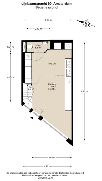 Floor Plan 1 - Lijnbaansgracht 90