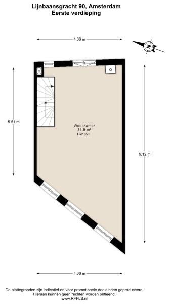 Floor Plan 3 - Lijnbaansgracht 90